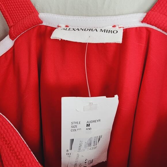 NEW Alexandra Miro Audrey Ribbed Ribbon Strap One Piece Swim Suit - Picture 11 of 16